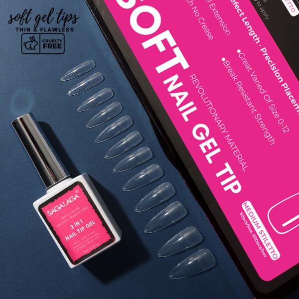 Get Medium Nails with Our Flexible Clear Short Soft Gel Tips Private Logo Black Box Acrylic Nail Tips MSDS Certified