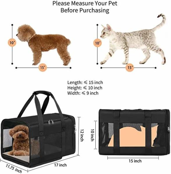 Travel & Car Small Dogs Puppies Cat Pet Carrier Airline Approved Soft Sided Collapsible Top Loading Cat Bag Carrier