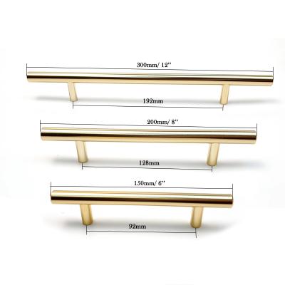 Punhos de aço inoxidável do armário de cozinha do ouro do OEM 96mm com parafusos