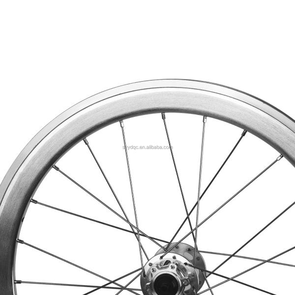Road Bicycles 20 Inch Silver Folding Bike Wheel Set With Disc Brake And 120 Rings Hub