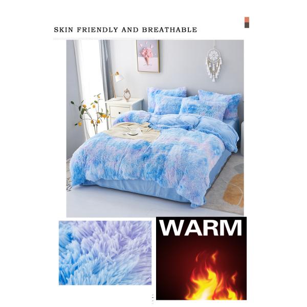 Синий галстук краситель Градиент Шелковый Теплый Минк Бархатный Постельное Покрывало на зиму 500TC Подарки