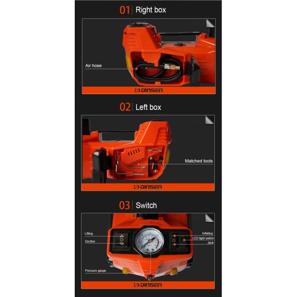 DINSEN 3 в 1 многофункциональное электрическое гидравлическом 12v поднимают домкратом, насос inflator и свет.