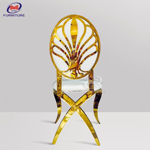 Modern Banquet Stainless Steel Chair And Table Oval Back Cross Leg 7.5KG