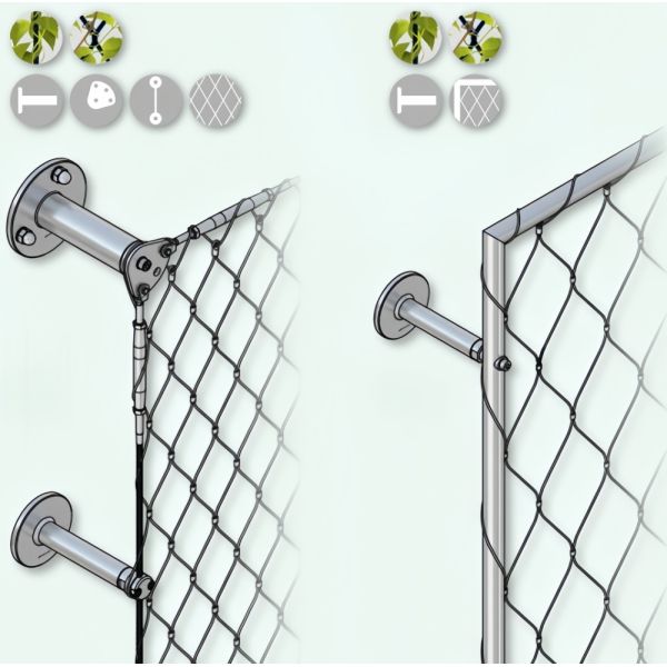 Weatherproof 304/316 Cable Trellis System For Climbing Plants Vines And Green