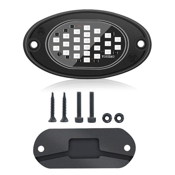 12V Waterproof Chassis Light 2835 LED Single Color Pure White 24 LED Rock Light For Truck Jeep ATV UTV Offroad Underglow
