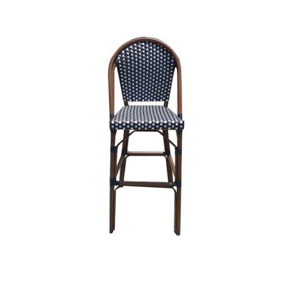 Weatherproof Outdoor Bar Stools Rattan Bistro Cafe High Bar Chairs