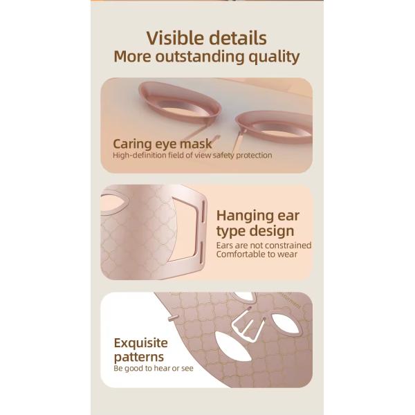 Mascarilla facial de luz LED roja eléctrica para el hogar, silicona, 7 colores, fototerapia LED