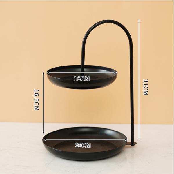 Anti Rust Double Tier 31cm Height Steel Fruit Basket