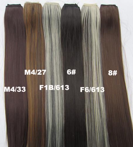 Double Weft Synthetic Clip In Hair Extensions Full Cuticle In Same Direction 200 Gram
