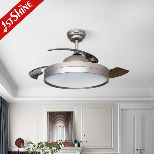 Modern 35W LED Retractable Ceiling Fan Light Dimmable ABS Blades