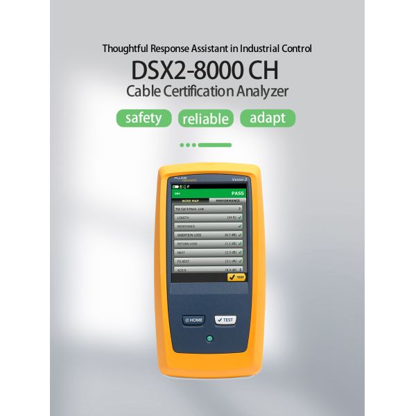 Fluke DSX2-8000 CH Cable Certification Analyzer with 8-class/2GHz Cabling Support for 40GBASE Gigabit Ethernet and Ultra Fast 6A Testing