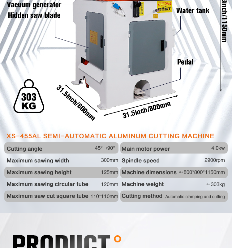 Made in China 455AL Aluminum Cutting Machine Aluminum Profile Cutting Machine Cuts Profile Pipes