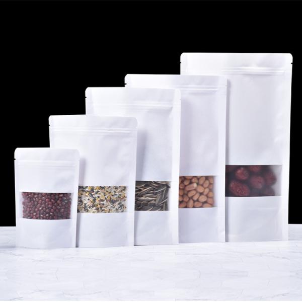Kraft Paper Zip Lock Stand Up Bag for Gift Candies Dessert Dried Tea Fruit