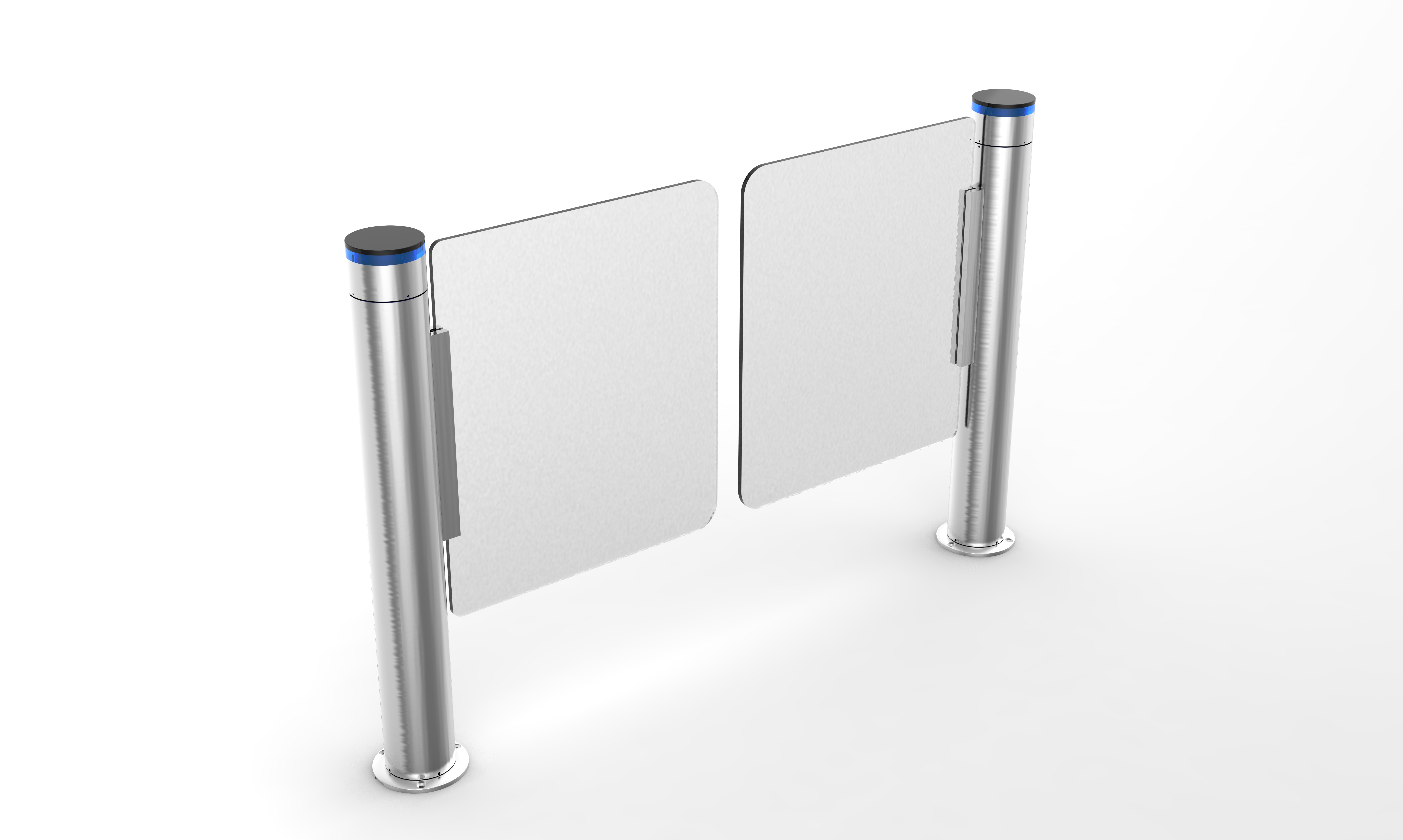 Integrated 127mm Cylindrical Swing Speed Gate Turnstile Compact Rapid Access Door Security Barrier