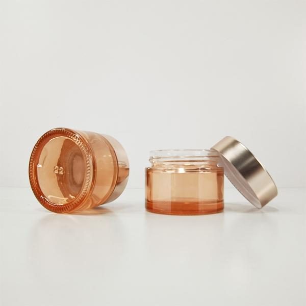 4oz Body Butter Cream Glass Cosmetic Packaging Container Pink Matte With Gold Lid