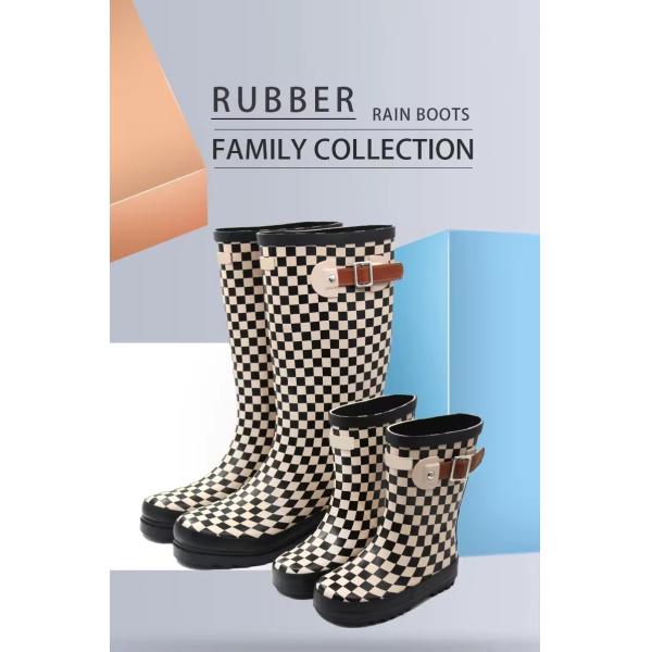 Custom Print Family Collection Gumboots Kids Mother 100% Waterproof Rubber Rain Boots For Children And Mum
