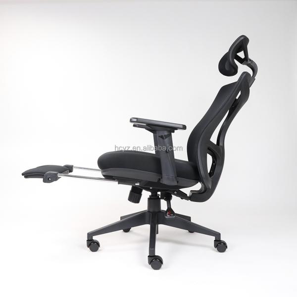 Modern Ergonomic Swivel Office Chair with Adjustable Headrest and Mesh Lumbar Support