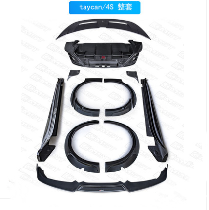 Nouveau produit pour Porsche Taycan Kit de carrosserie en fibres de carbone Taycan large carrosserie avant pelle jupe latérale spoiler diffuseur