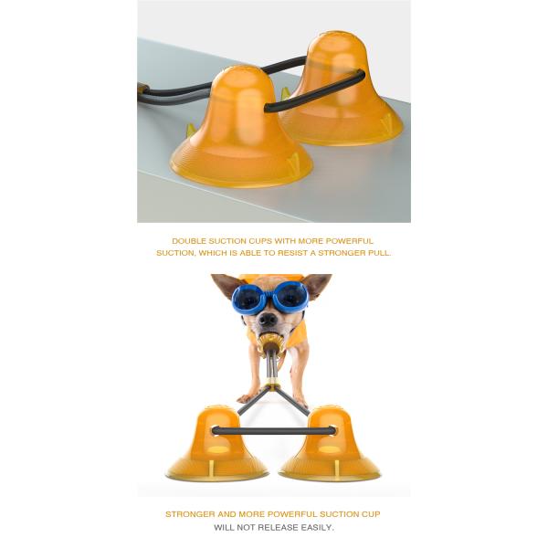 Indestructible Rubber Dog Treat Ball Bite-resistant Double Sucker Chew Toy Dog Pet Toys With 2 Suction Cup Rope
