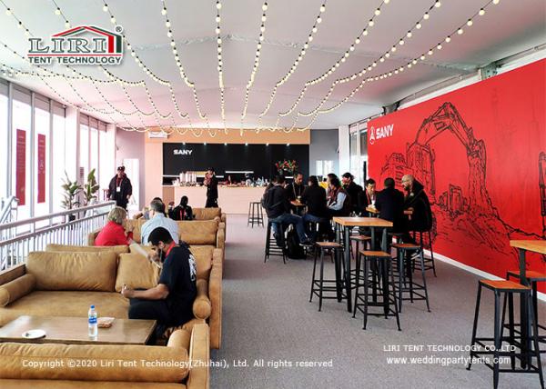 Aluminum And PVC Double Decker Tents , Two Stories Cube Structure Tent For Exhibition