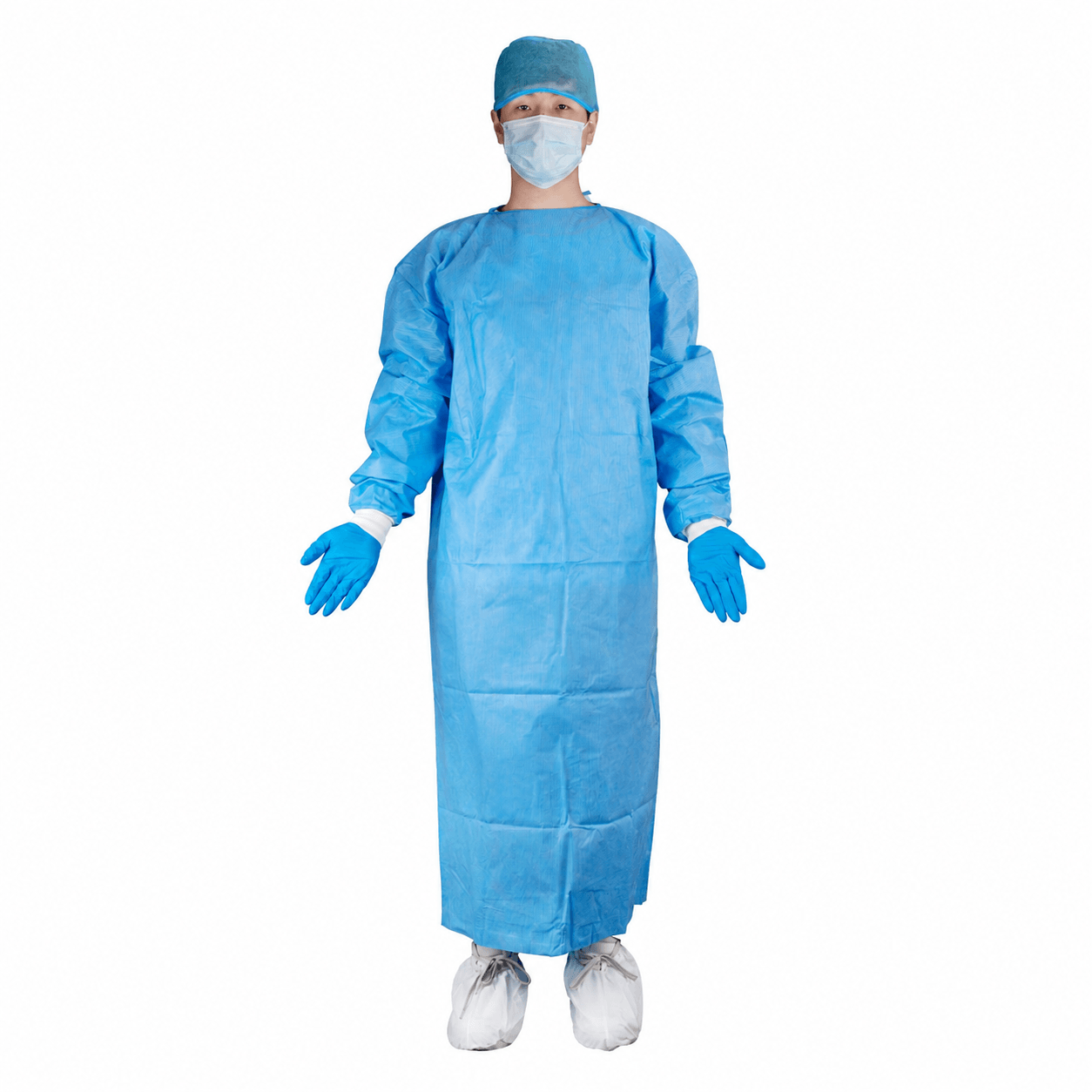 AAMI PB70:2012 Level-3 Knitted Cuffs Disposable SMS Fabric Surgical Gown