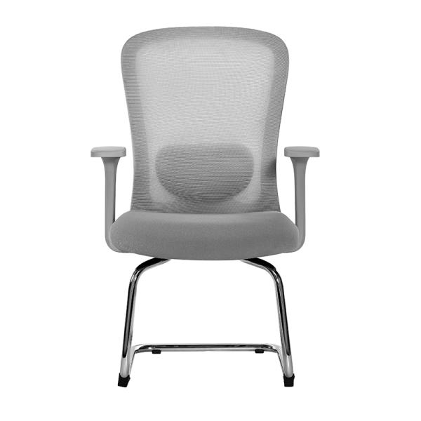 High Quality Metal Legs Gray Mesh Office Ergonomic Chair Without Wheels