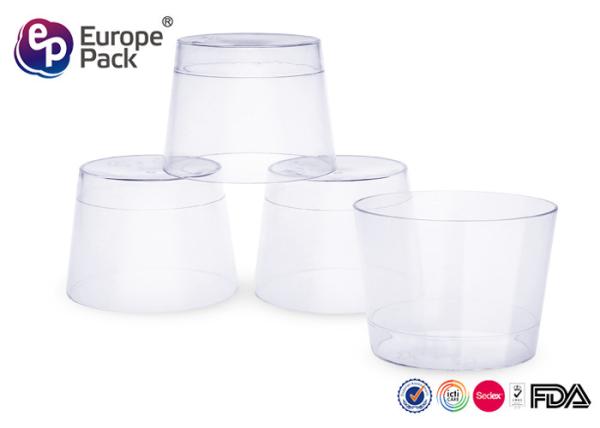Recycle Food Packing Disposable Plastic Dessert Cup 190Ml Round Shape