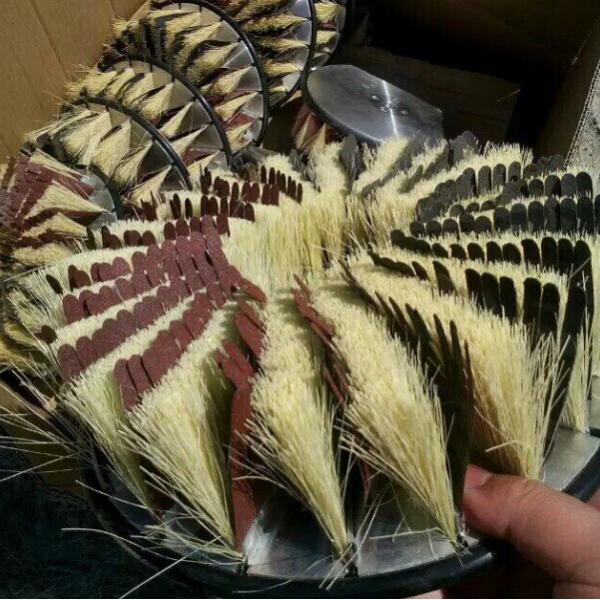 Fiber Bristle Nylon Roller Brush 160MM OD With 120 Grit Sanding Paper