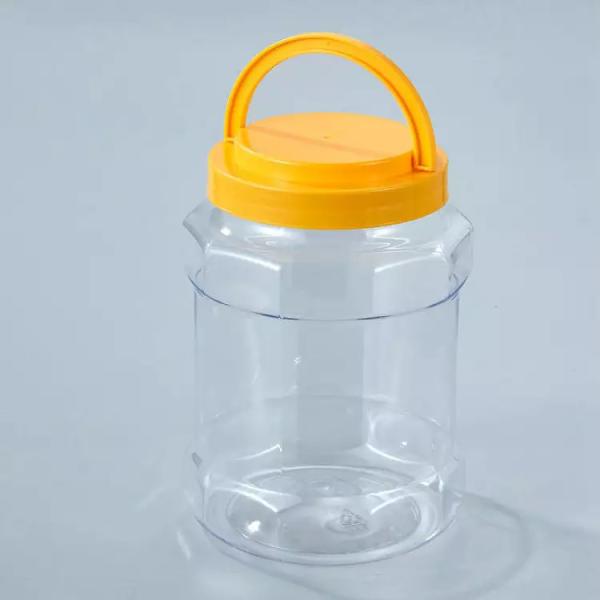 1000ml 2000ml Food Plastic Bottle Containers Packaging 2kgs PET Wide Mouth Jar With Lid