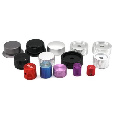 20mm Modern Custom Knobs Grid Knurling Electronic Solid Aluminum Audio Volume Knob