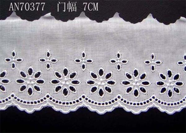 Cotton Lingerie Lace Fabric / Embroidery Lace Fabric For Garment