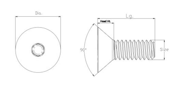 ANSI Aluminum Hex Drive M6 Flat Head Screws For Light Fixture Mounting