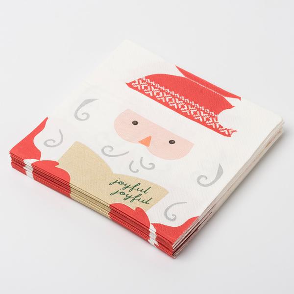 Custom Print Santa Claus Christmas Paper Napkins Party Supplies Set