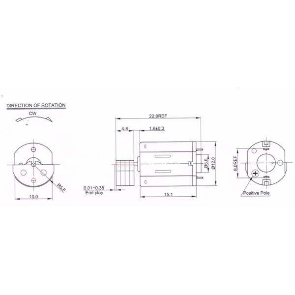 Moteur à petites vibrations de 3v 6v 12v N20 à 300 tours par minute 12mm*15mm pour appareil adulte