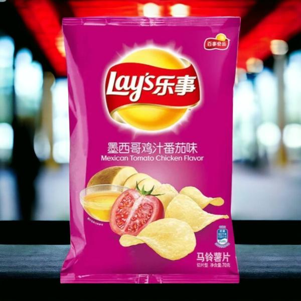 Wholesale Bulk Case of 14 - Lay's Mexican Tomato Chicken Flavor Chips 135g - Authentic Asian Snack from China