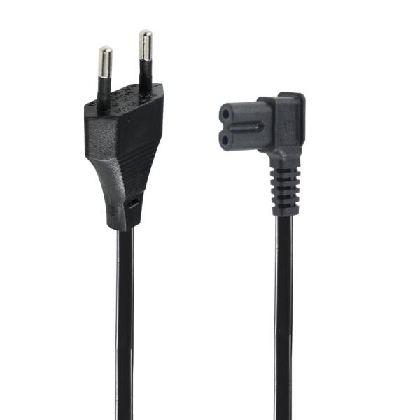 EU 2Pin to Angled C7 Power Cord VDE Approved PVC/Rubber