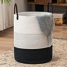 Woven Rope Laundry Hamper Basket, Tall Luandry Basket, Baby Nursery Hamper For Blanket Storage, Clothes Hamper For Laundry In Bedroom-Large-(CUSTOMIZED COLOR, 58L, 72L)