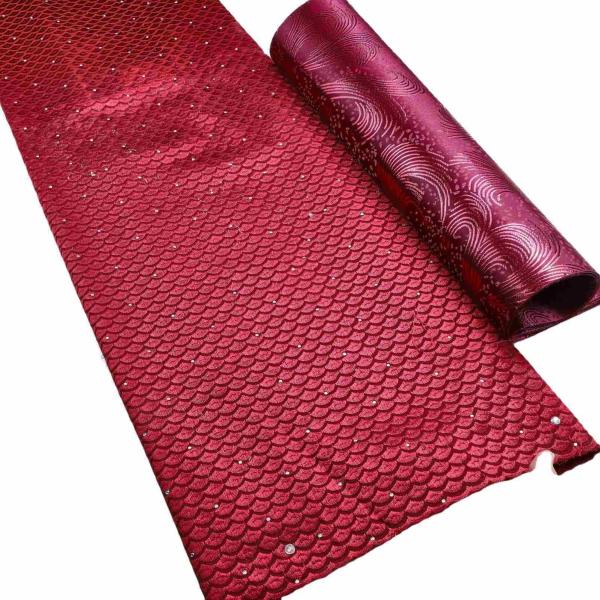 Professional Manufacturer Good Price Mesh Lace Fabric Unique 100% Polyester Water Soluble Embroidered Rhinestone Net Mesh Fabric