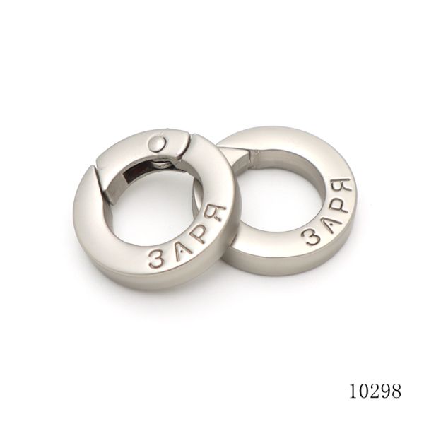 High Quality Small Flat Spring O Ring Customized Logo Metal Key Chain Clasp Carabiner