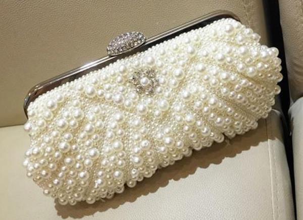 Korean wedding bag high-end pearl bag clutch chain single shoulder bag fashionable lady pearl banquet evening bag