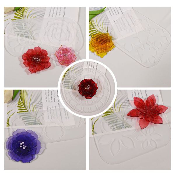 Crystal Dropping Gel Flower Silicone Mold DIY Rose Lotus Chrysanthemum Egg Flower Ornament Mold