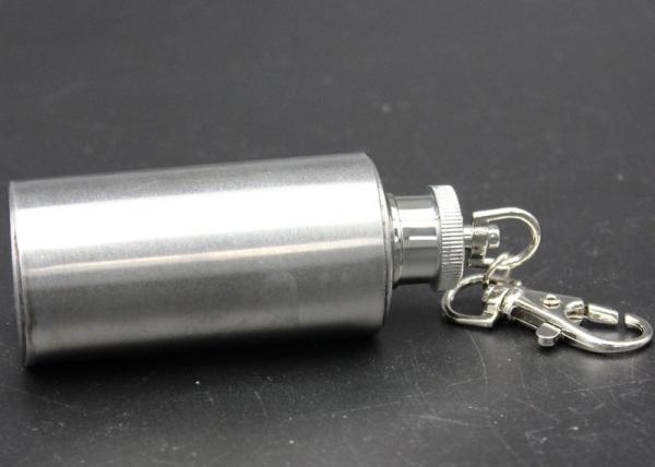 Portable Cylindrical Hip Flask , Small Wine Jug 2 Ounce Bottle With Key Fob