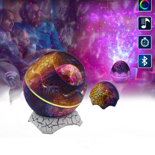 Creative Dinosaur Egg LED Star Galaxy Projector Night Light Ocean Wave Star Light Projector Speaker Lamp For Kids Adults