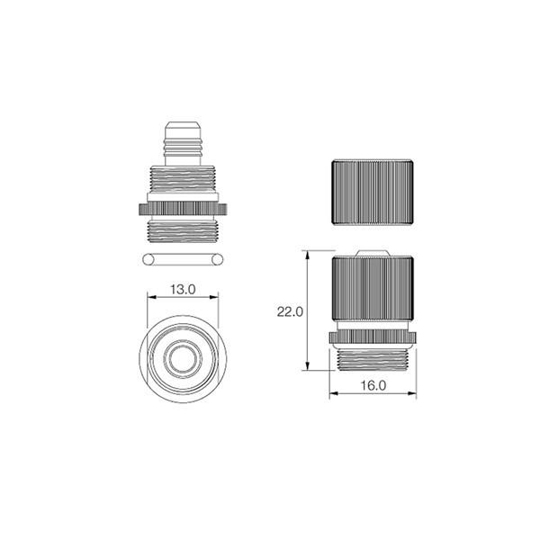 G1/4” Thread 3/8X1/2 Compression Fitting,Nickel plating.