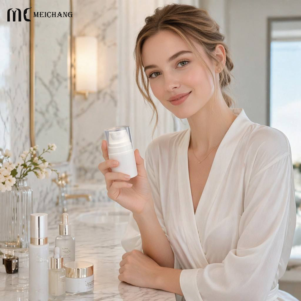 30ml-150ml Self-Sealing Airless Pump Bottle with Protective Cap | PP Vacuum Cosmetic Packaging Bottle(MC-227)
