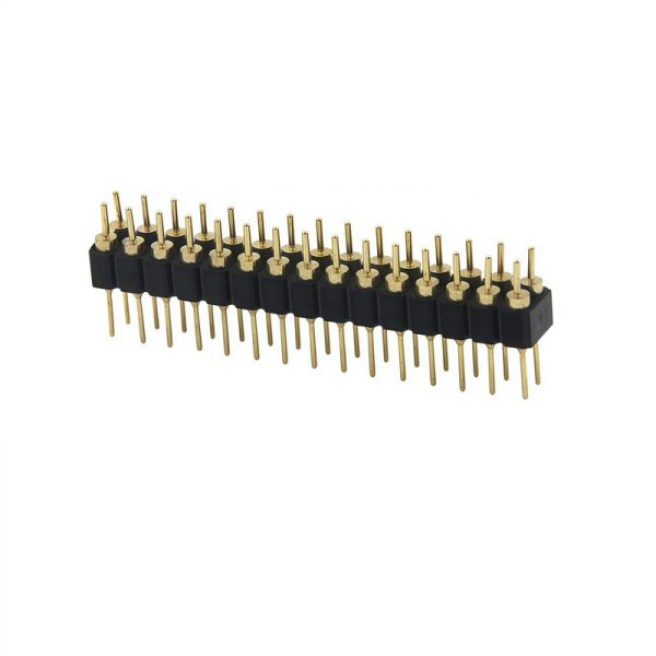 2.54mm Double Row Dome Head Dual Straight Pin Header With Boss
