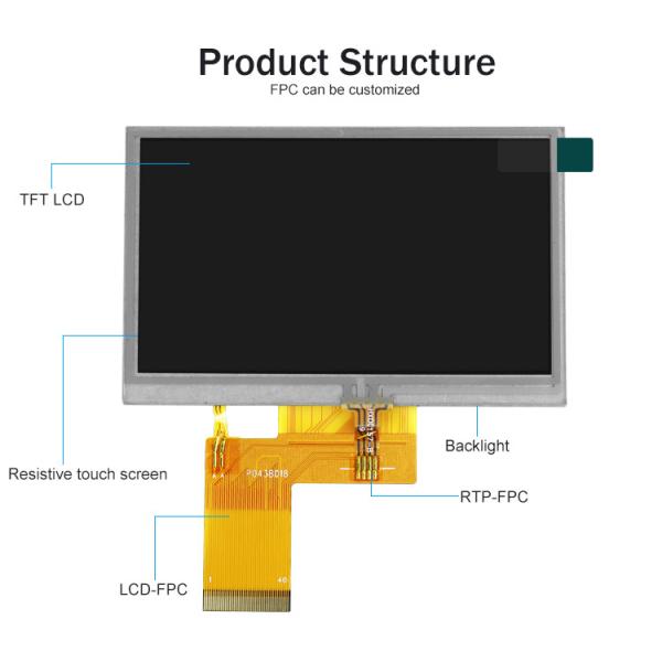 Polcd ST7262E43 4.3 Inch Tft Lcd Module 280 40Pin Lcd Display Indoors