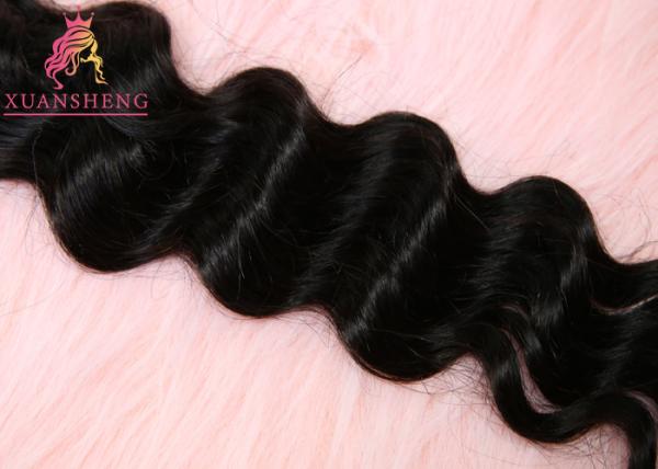 Natural Color Virgin Indian Hair / Malaysian Wave Hair Bundles Cuticle Aligned