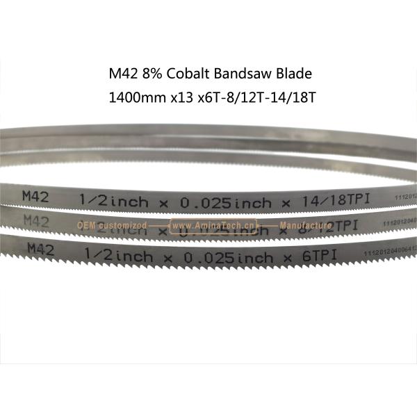 M42 8% Cobalt Bandsaw Blade   1400mm x13 x14T   For Cutting Both Wood and Steel Sheet