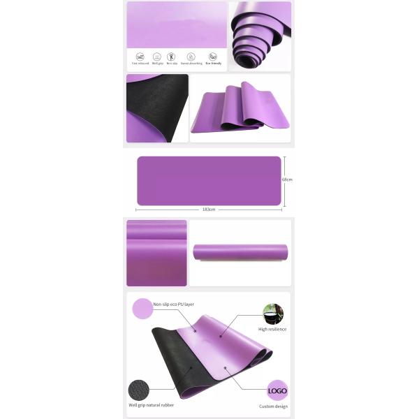 Resistencia amistosa los 68*183cm de la estera de la yoga de Eco del caucho natural de la PU de 5m m alta